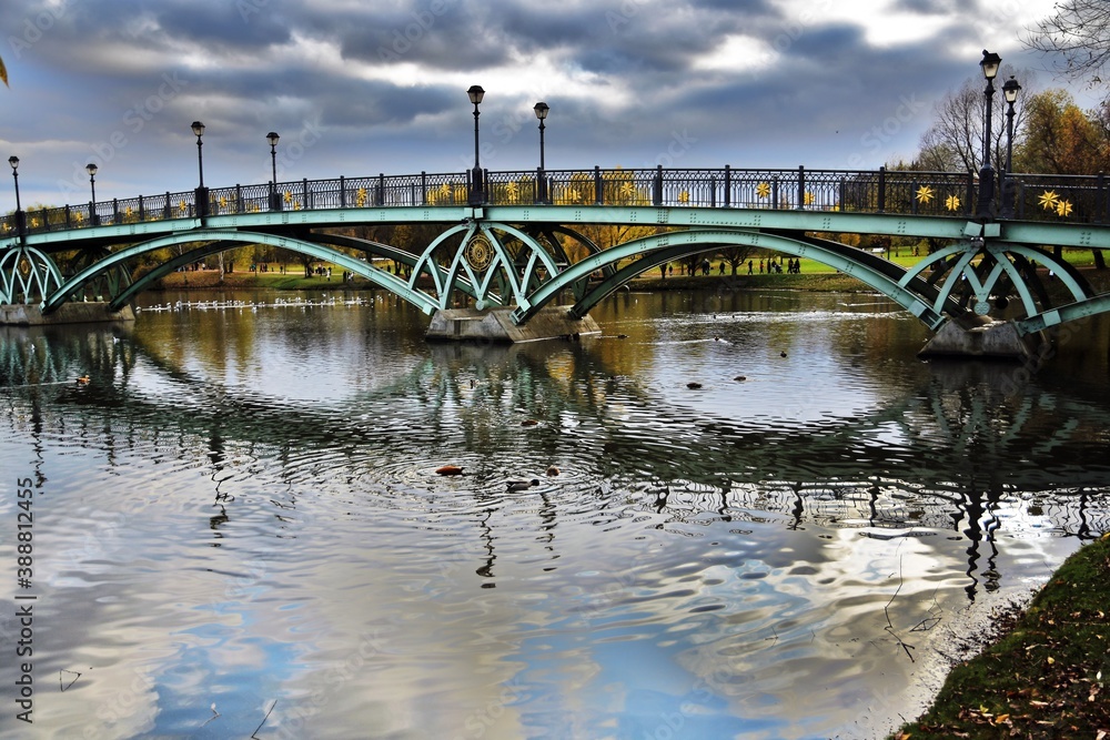 Bridge over the pond in Moscow