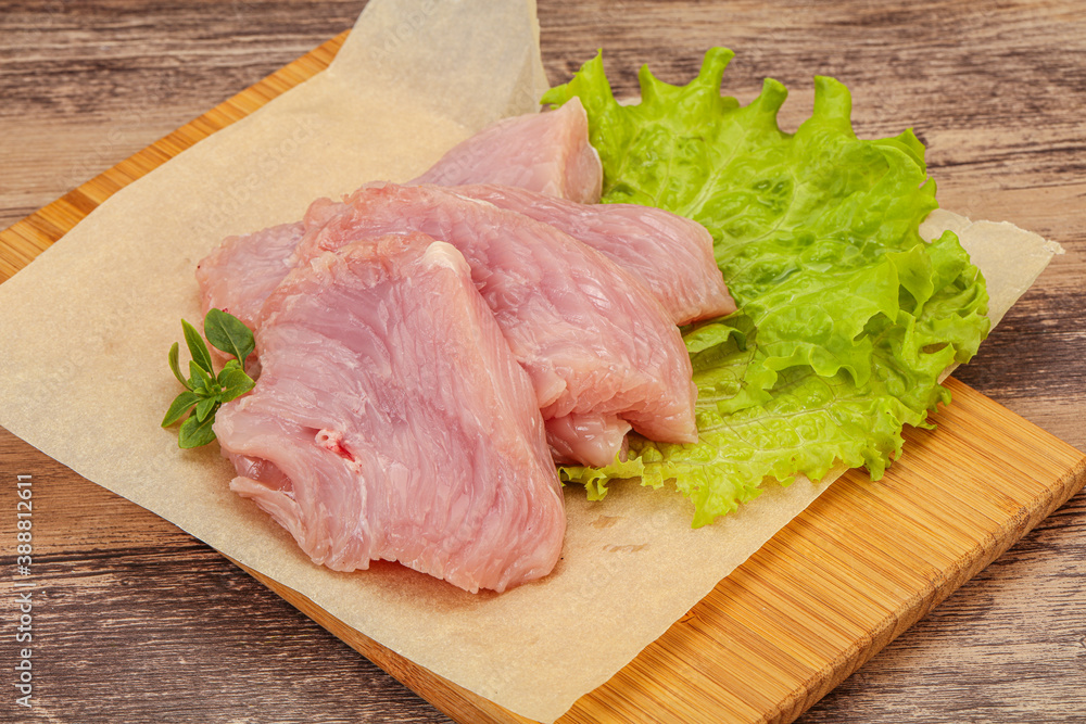Raw turkey breast steak for cooking Raw turkey breast steak for cooking