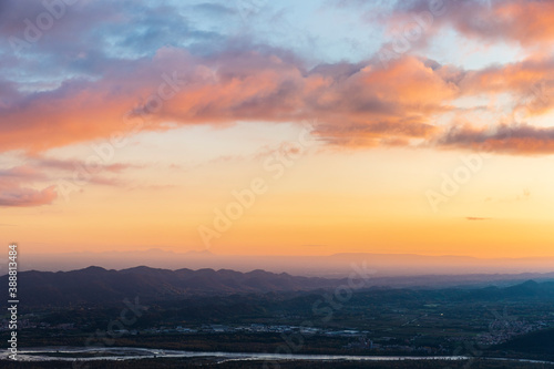Fotografie View from Mount Cesen at sunset