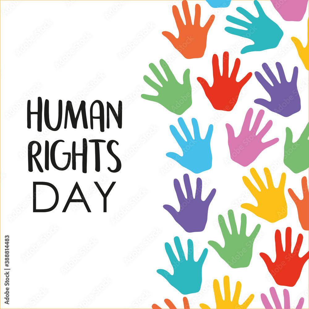 Fototapeta premium human rights design with colorful hands