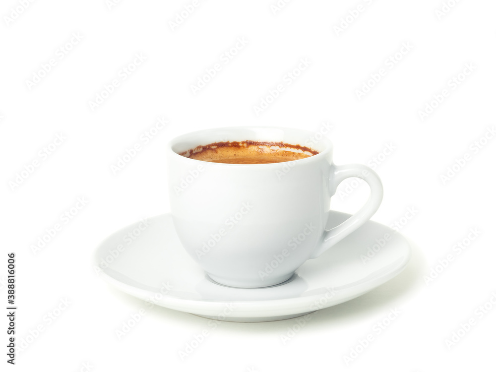 white cup with coffee, a cup of espresso, isolated white cup with coffee, a cup of espresso, isolated