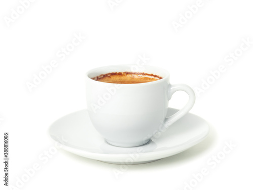 white cup with coffee, a cup of espresso, isolated