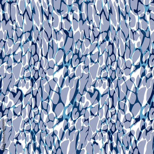 Blue and white water-like Irregular Geometric Background. vector seamless pattern