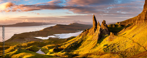 Beautiful vibrant Summer sunrise at The Old Man of Storr on the Isle of Skye, Scotland, UK.  © _Danoz