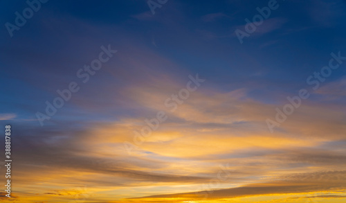 dusk with awesome sunset sky from Golden hour to blue hour © Uwe