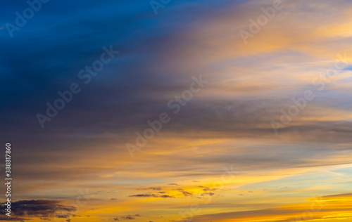 dusk with awesome sunset sky from Golden hour to blue hour © Uwe