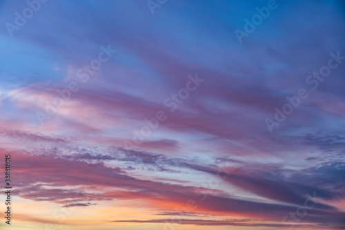 Fototapeta Naklejka Na Ścianę i Meble -  dusk with awesome sunset sky from Golden hour to blue hour