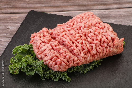 Raw pork minced meat for cooking