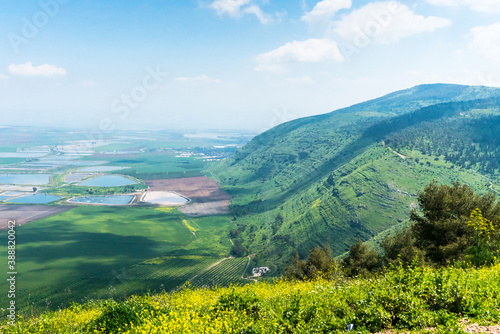 Panoramic view on a Beit Shean valley from mount Gilboa (Israel)