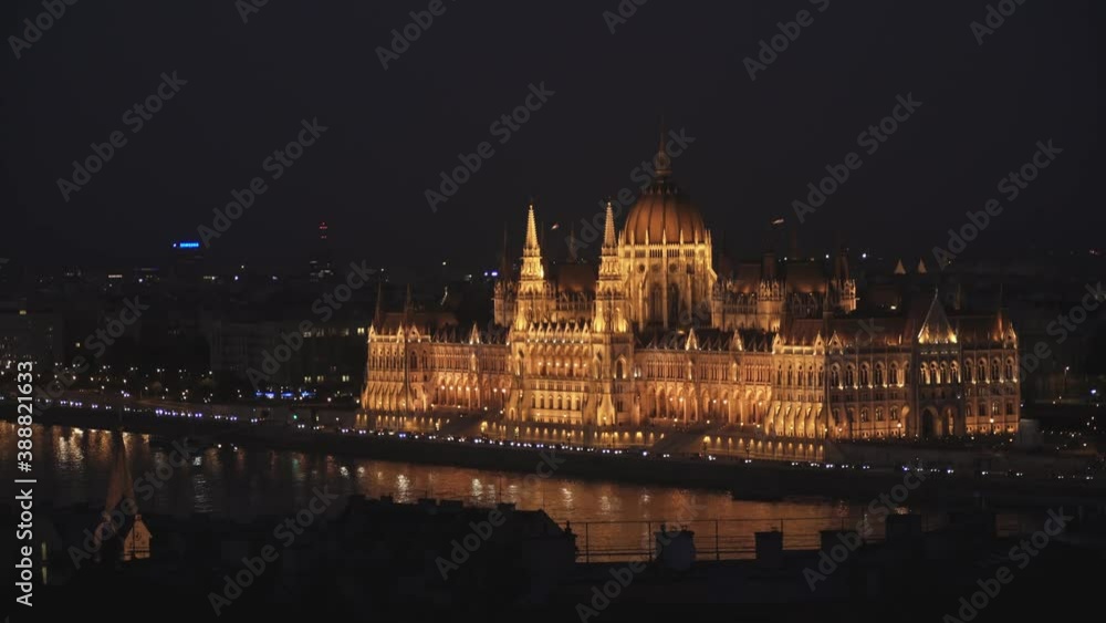 Budapest Night Time Main Attraction Points City Architecture From Above
Budapest Night Time Main Attraction Points City Architecture From Above