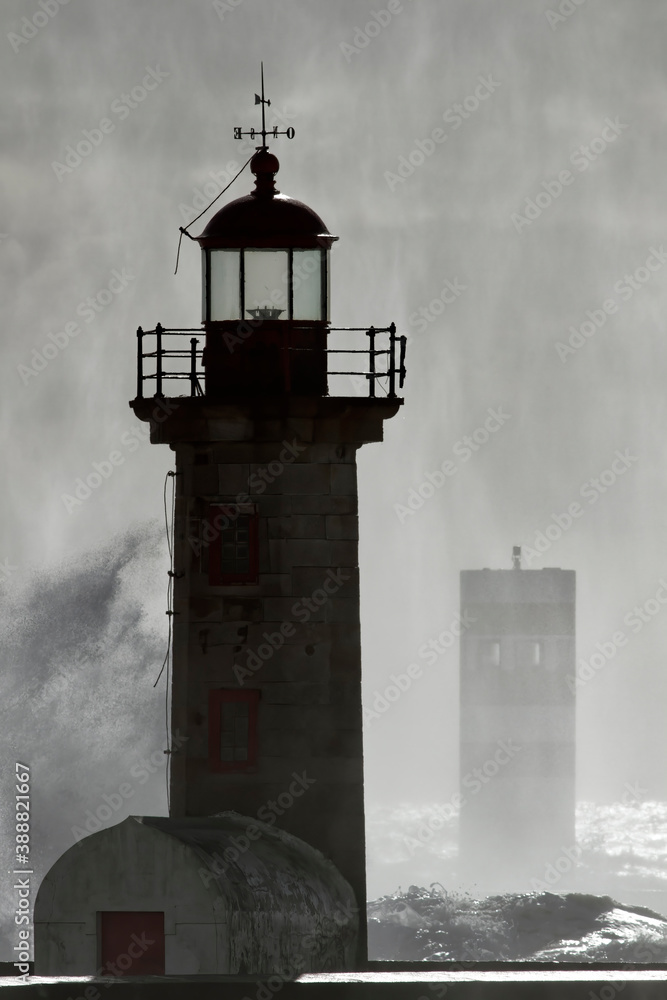 Dark storm in the lighthouse