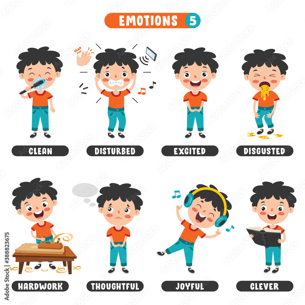 Little Kid With Different Emotions Little Kid With Different Emotions