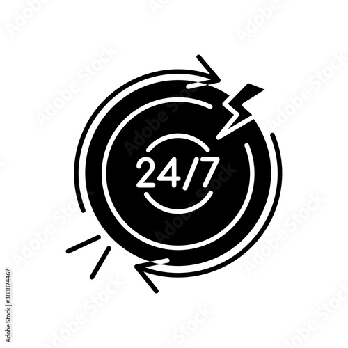 Chronic abdominal pain black glyph icon. Recurring condition. Stomach infection. Digestive system. Gastroenteritis. Aching sensation. Silhouette symbol on white space. Vector isolated illustration