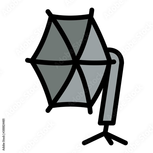 Photo studio umbrella icon. Outline photo studio umbrella vector icon for web design isolated on white background