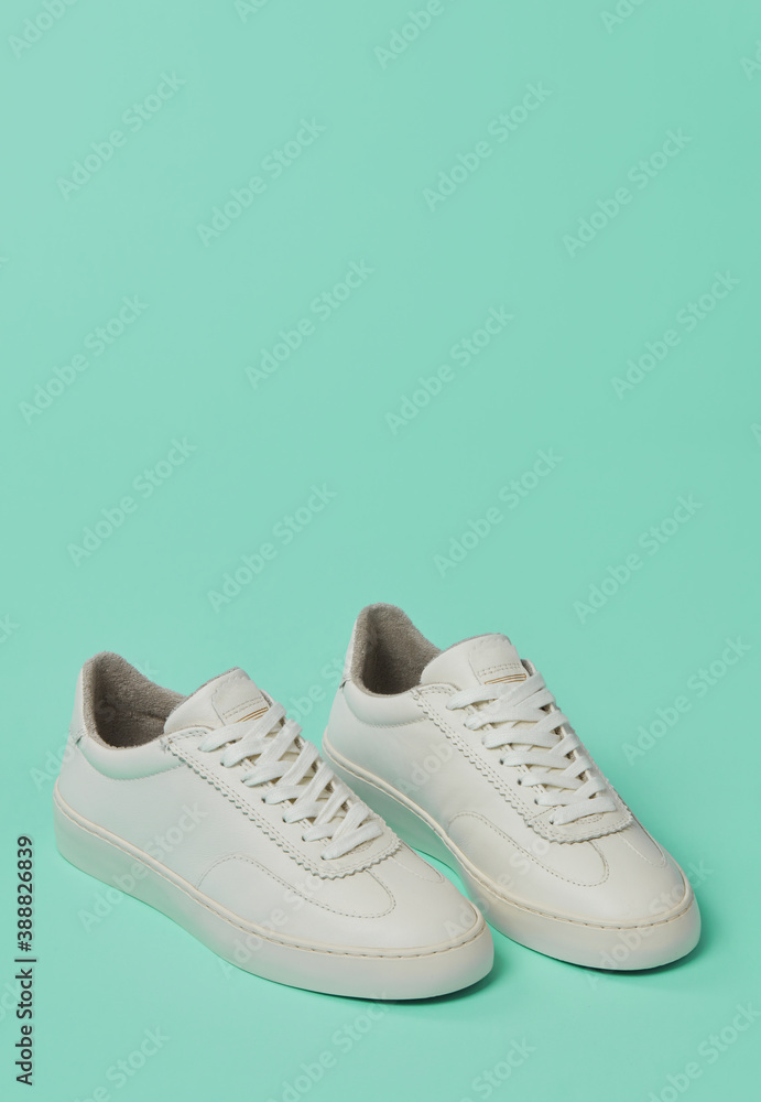 White shoes on green White shoes on green