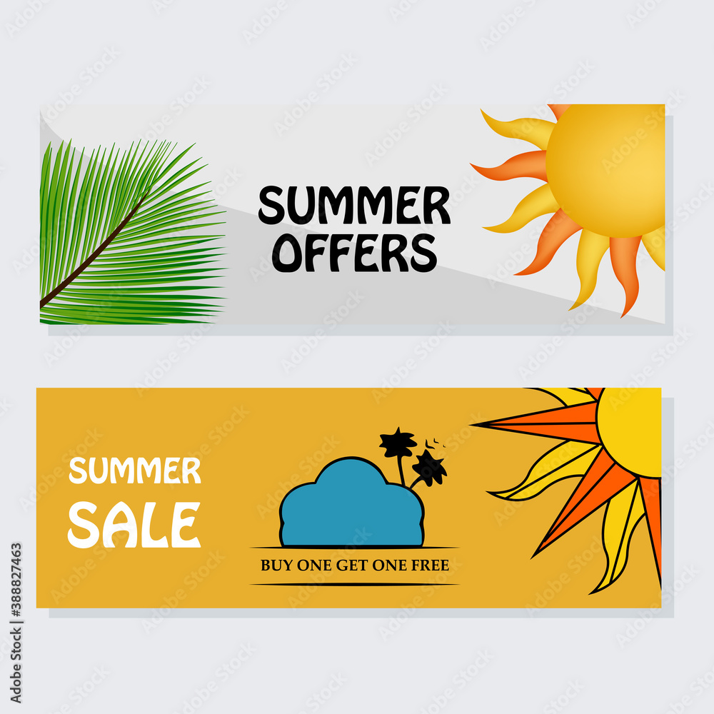Illustration of elements of Summer Season background