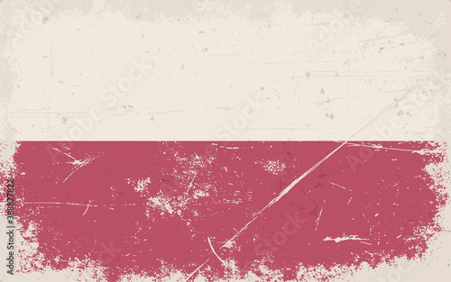 Vintage flag of Republic of Poland