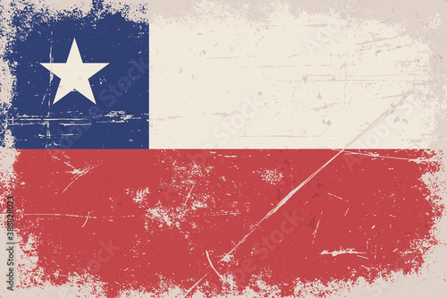 Vintage flag of Republic of Chile