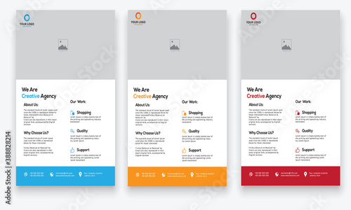 Corporate business flyer design template .Flyer Template Geometric shape used for business poster layout