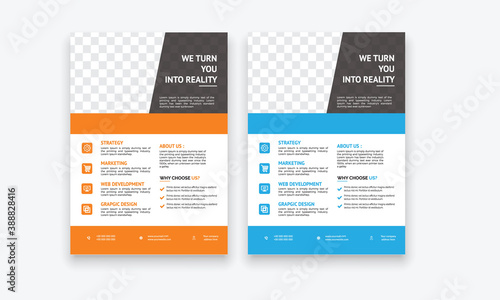 Corporate business flyer design template .Flyer Template Geometric shape used for business poster layout