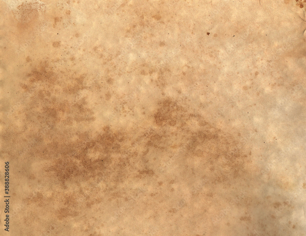 Old paper texture with brown stain marks background