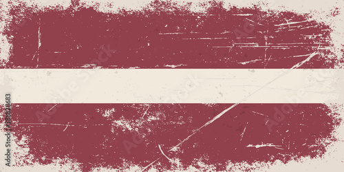 Vintage flag of Republic of Latvia