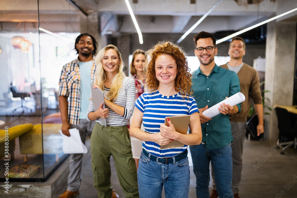 Group of successful business people designers architects in office Group of successful business people designers architects in office