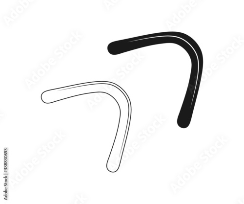 Boomerang, Boomerang Vector Design. Boomerang icon set. Black vector illustration on white background.
