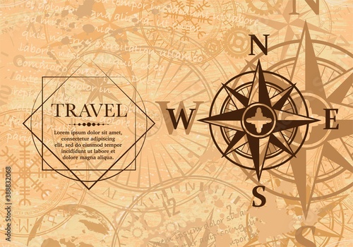 Grunge brown travel background