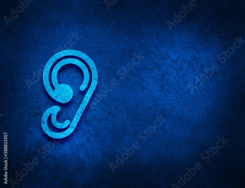 Ear icon artistic abstract blue grunge texture background