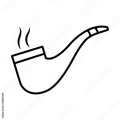 smoking pipe icon, line style