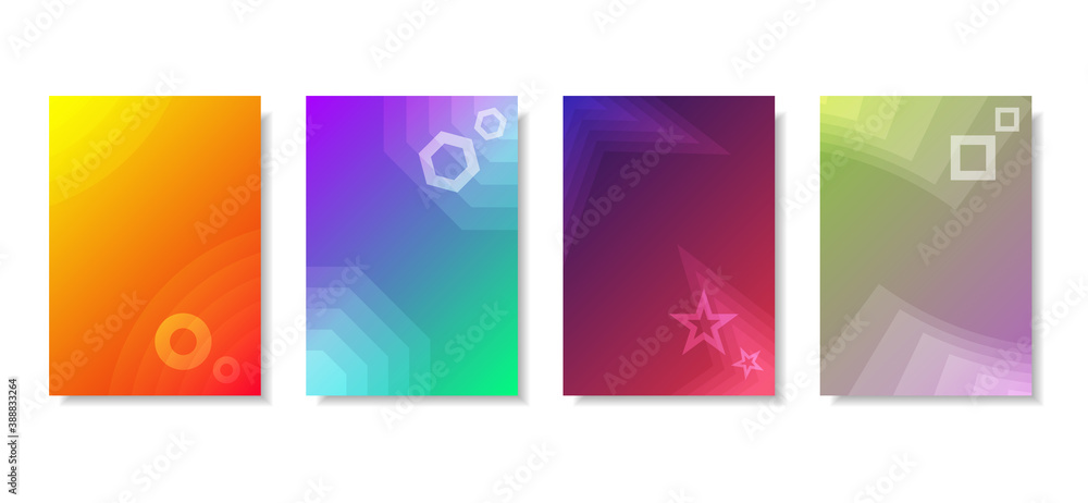 Set colorful cover on white background. A4. Vector
