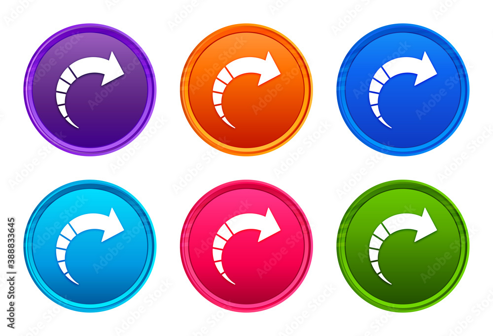 Next arrow icon luxury bright round button set 6 color vector Next arrow icon luxury bright round button set 6 color vector