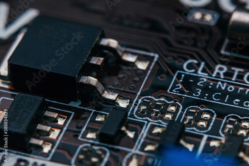 Circuit board repair. Electronic hardware modern technology. Motherboard digital personal computer chip. Tech science background. Integrated communication processor. Information engineering component.