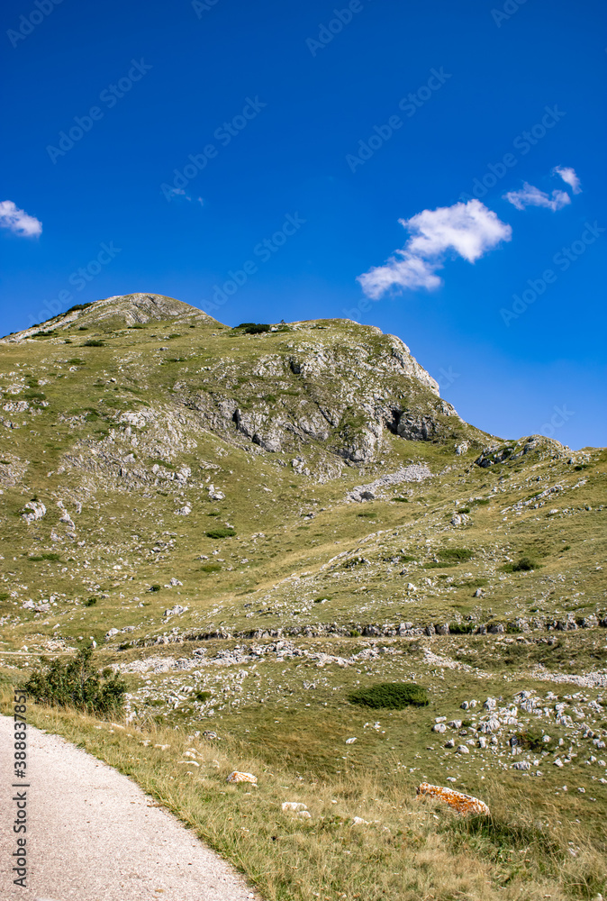 Fantastic mountains of Montenegro. Picturesque mountain landscape of Durmitor National Park, Montenegro, Europe, Balkans, Dinaric Alps, UNESCO World Heritage Site. Panoramic road Fantastic mountains of Montenegro. Picturesque mountain landscape of Durmitor National Park, Montenegro, Europe, Balkans, Dinaric Alps, UNESCO World Heritage Site. Panoramic road