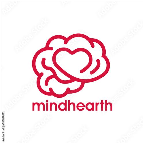 mind hearth simple line logo exclusive design inspiration