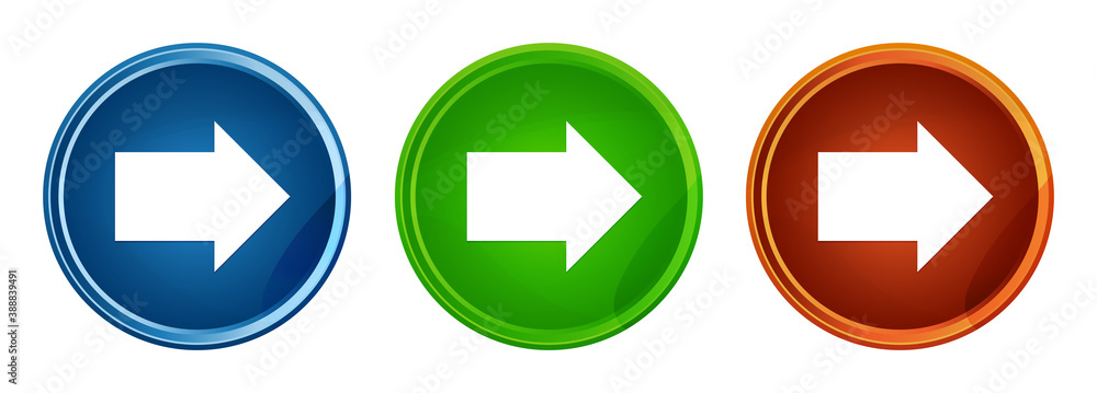 Next arrow icon stylish round button set glass design Next arrow icon stylish round button set glass design