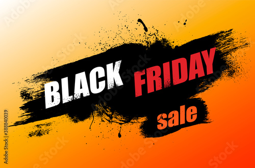 grunge black friday sale background. Vector brush Stroke. Black stripe . Modern Textured shape