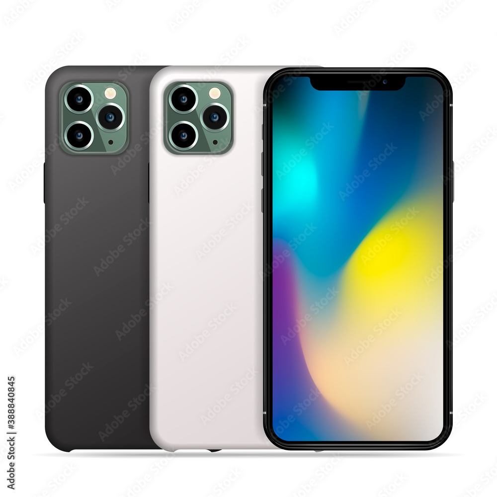 phone case mockup template illustration (white/black). phone case mockup template illustration (white/black).