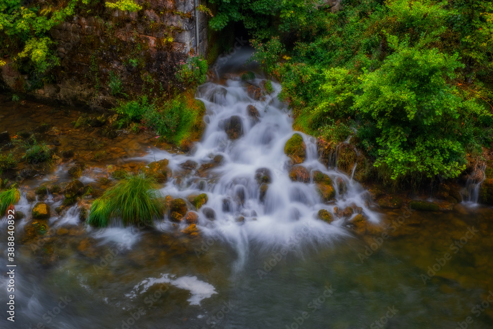 Rastoke village with a lot of waterfalls. Slunj. Croatia. August 2020, long exposure picture. Rastoke village with a lot of waterfalls. Slunj. Croatia. August 2020, long exposure picture.