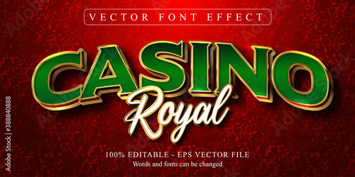 Casino Royal  text, golden style editable text effect