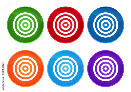 Target icon super round button set glass design