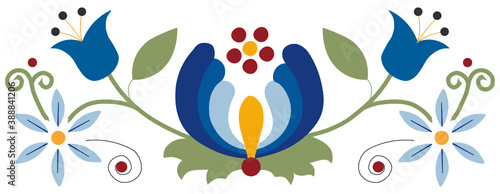 Kashubian flower design folk art pattern floral Polish Poland colorful 