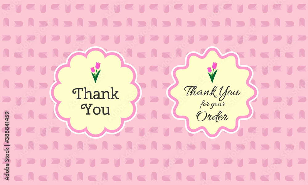cute pink pastel color thank you for your order sticker label design for packaging product of your online or offline shop