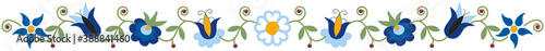 Kashubian flower design folk art pattern floral Polish Poland colorful  border