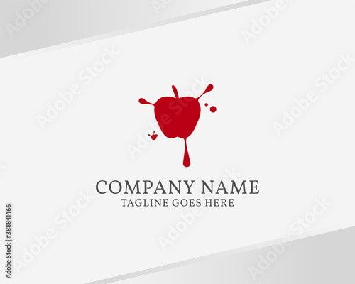 apple blast logo template with splash