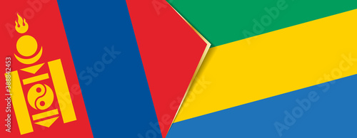 Mongolia and Gabon flags  two vector flags.