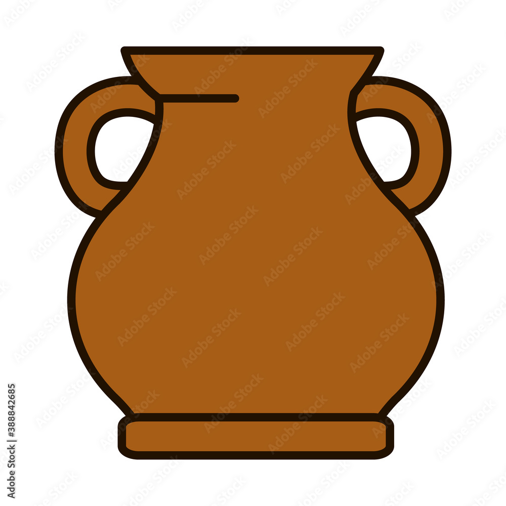 clay jug icon, line and fill style