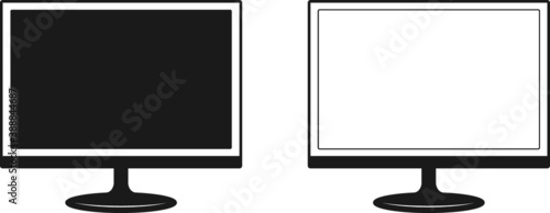 
Monitor, Monitor vector symbol Icon design. Monitor the vector icon set. Black vector illustration on white background. Monitor Silhouette
