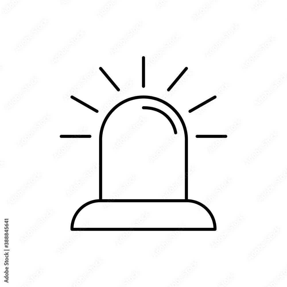 Fototapeta premium police flasher icon element of security icon for mobile concept and web apps. Thin line police flasher icon can be used for web and mobile. Premium icon on white background